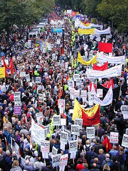 London antiwar march, 15 February 2003