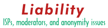 Liability: ISPs, moderators, and anonymity issues